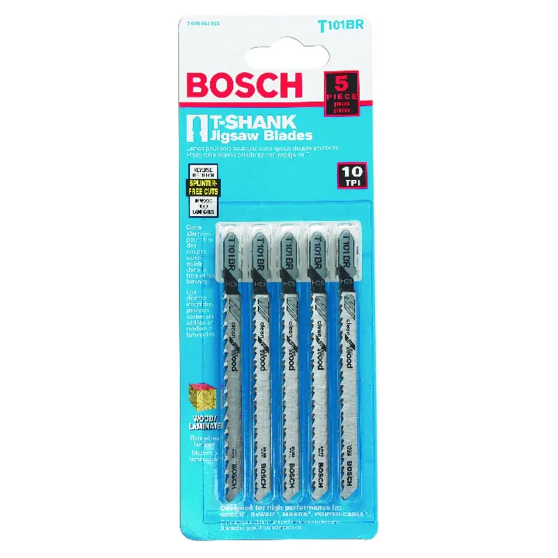 4 In. High Carbon Steel T-shank Jig Saw Blade 10 Tpi 5 Pk
