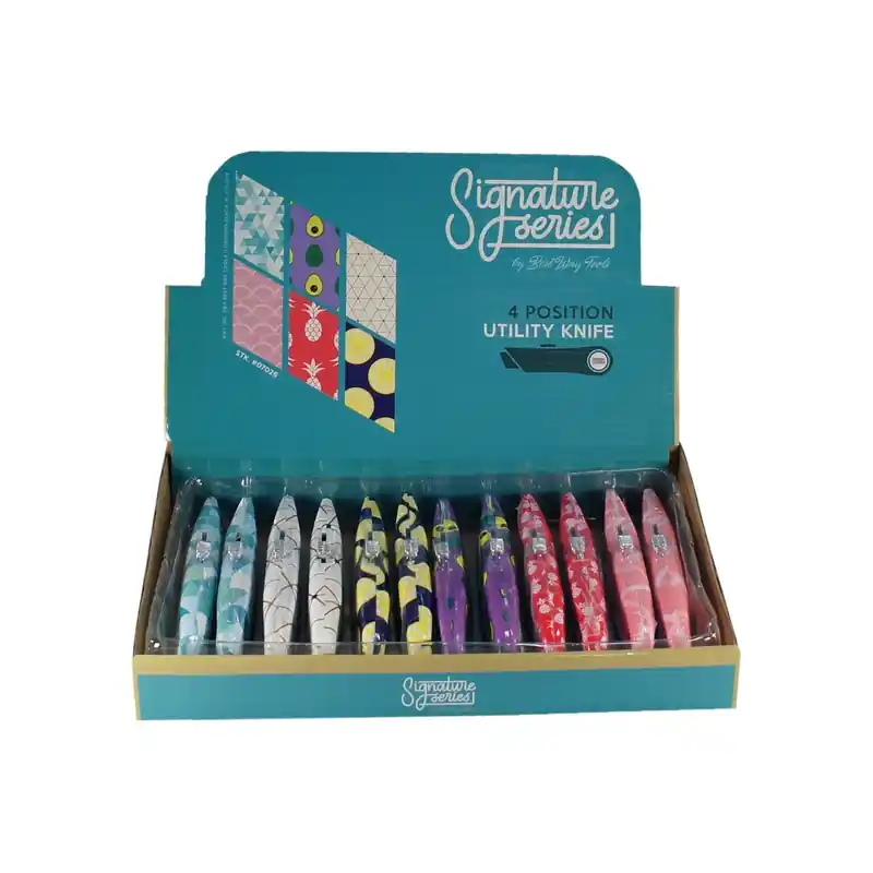 Signature Series 12 In. Retractable Floral Utility Knife Assorted 12 Pc