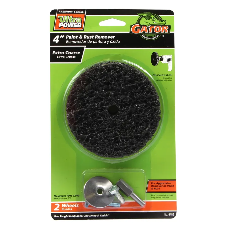 4 In. Aluminum Oxide Bolt-on Paint And Rust Remover Disc 40 Grit Extra Coarse 2 Pk