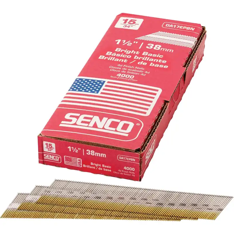 1-1/2 In. L X 15 Ga. Angled Strip Bright Finish Nails 34 Deg 4000 Pk