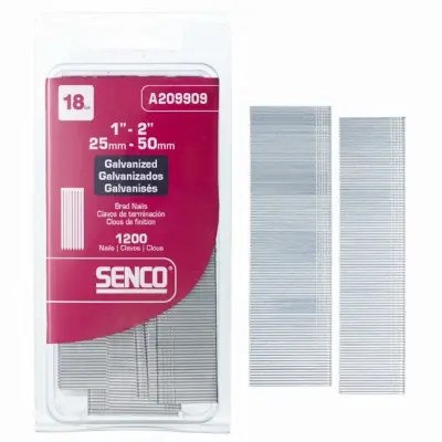 1 In. L X 18 Ga. Straight Strip Galvanized Brad Nails 1,200 Pk