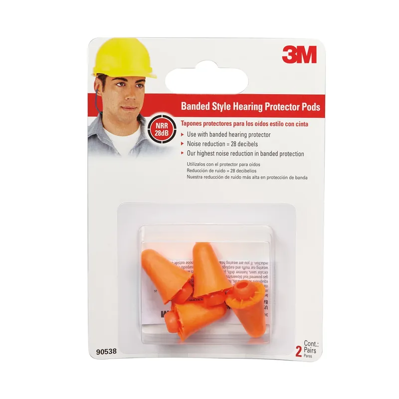 28 Db Disposable Polyurethane Foam Band Earplugs - Orange - 2 Pair