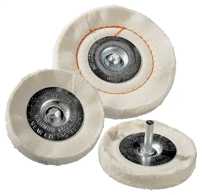 527-41-4m 4 Inch Cotton Buffing Wheel With 1/4 Inch Mandrel