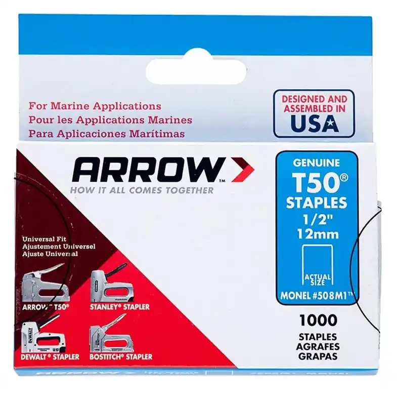T50 3/8 In. W X 5/16 In. L 18 Ga. Flat Crown Heavy Duty Staples 1000 Pk