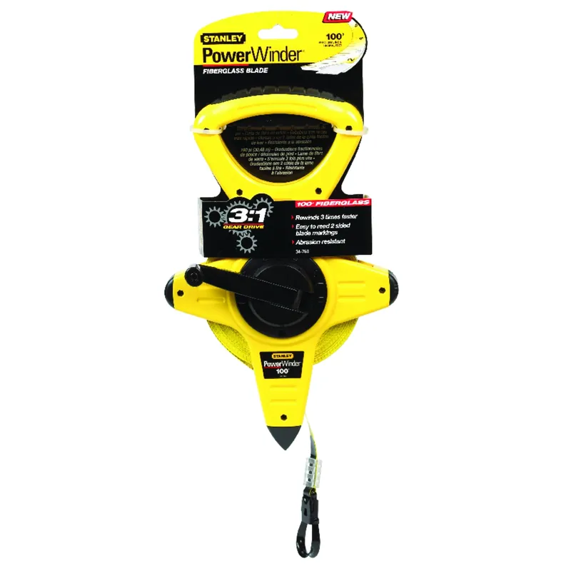 Powerwinder 100 Ft. L X 0.5 In. W Open Reel Fiberglass Long Tape Measure 1 Pk