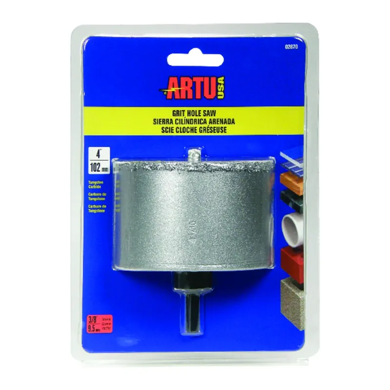4 In. Tungsten Carbide Grit Hole Saw With Arbor And Pilot Bit