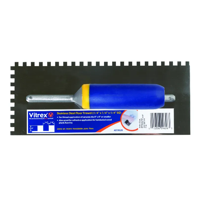 Mega Grip Stainless Steel Trowel,1/4 In.