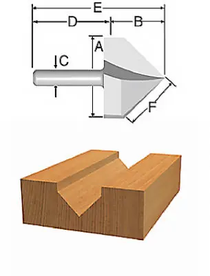 Carbide Tipped 60 Degree V-groove Router Bit 1/4" Shank