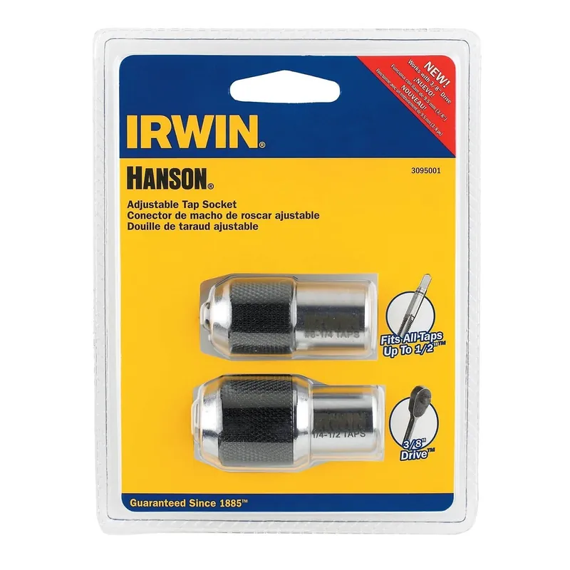 Hanson Steel Adjustable Tap Socket Kit 0 To 1/2 In. 3/8 In. Drive 2 Pc