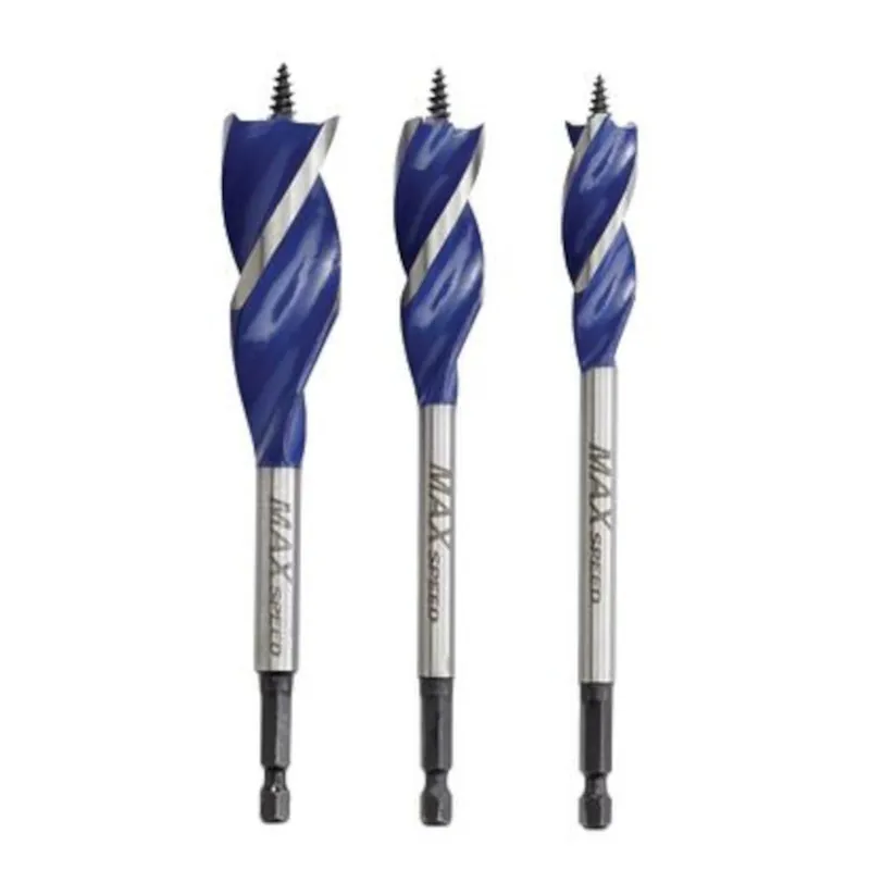 Speedbor Max Speed Carbon Steel Drill Bit Set Quick-change Hex Shank 3 Pc