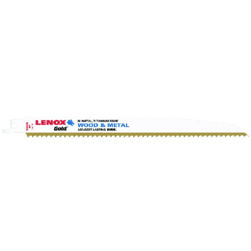Gold 9 In. Bi-metal Reciprocating Saw Blade 6 Tpi 5 Pk