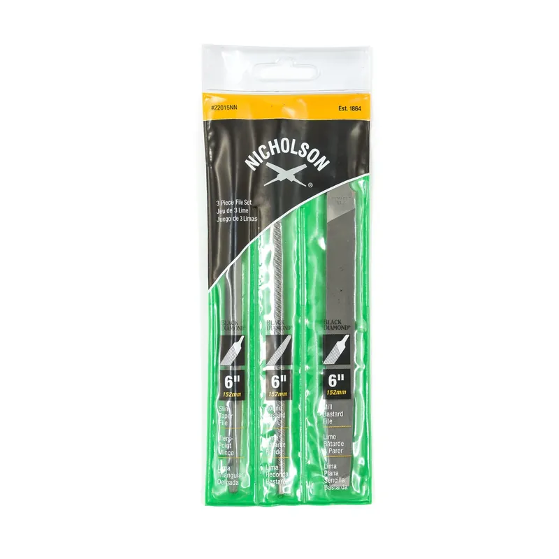6 In. L X 3.45 In. W High Carbon Steel Assorted File Set 3 Pc