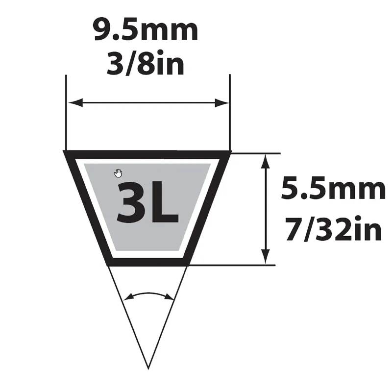 Fhp 3l440 General Utility V-belt 3/8 In. X 44 In. For Fractional Horsepower