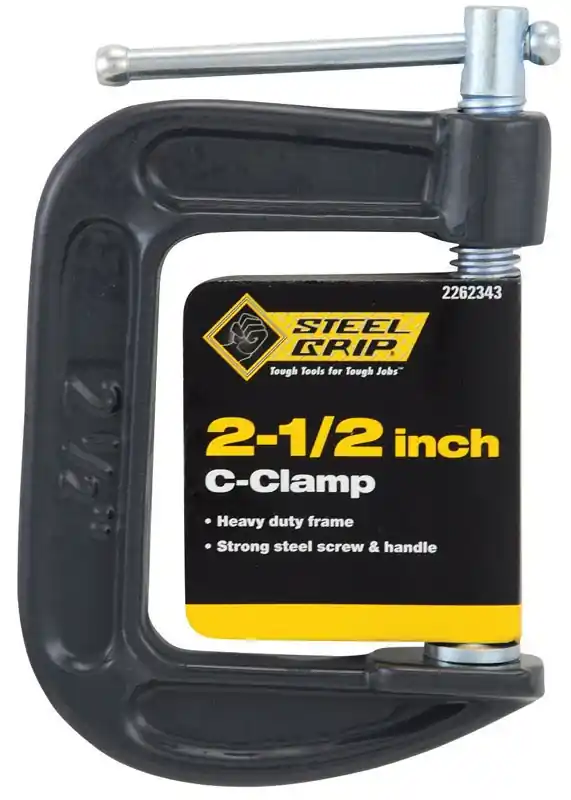 2-1/2 In. Adjustable C-clamp With Malleable Cast Frame And Sliding T-bar Handle