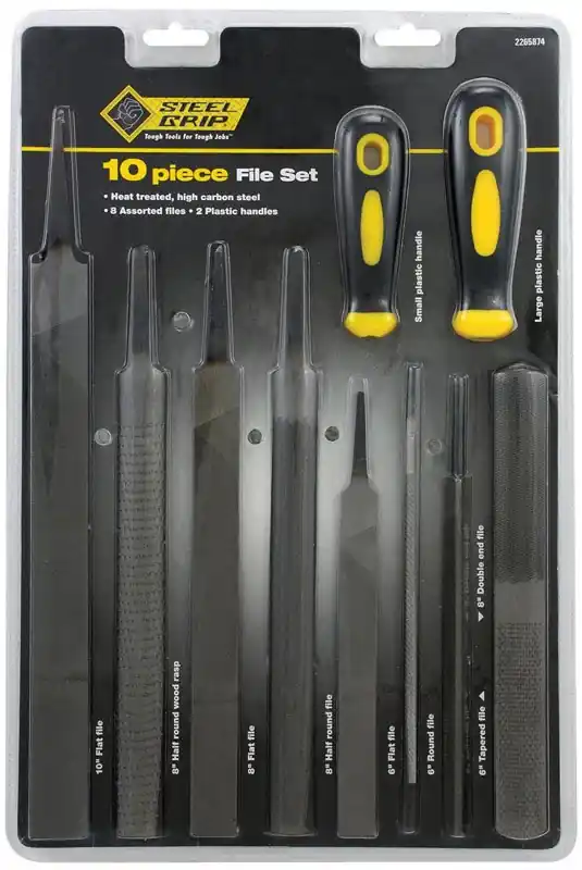 High Carbon Steel Assorted File Set 10 Pieces - Multiple Lengths