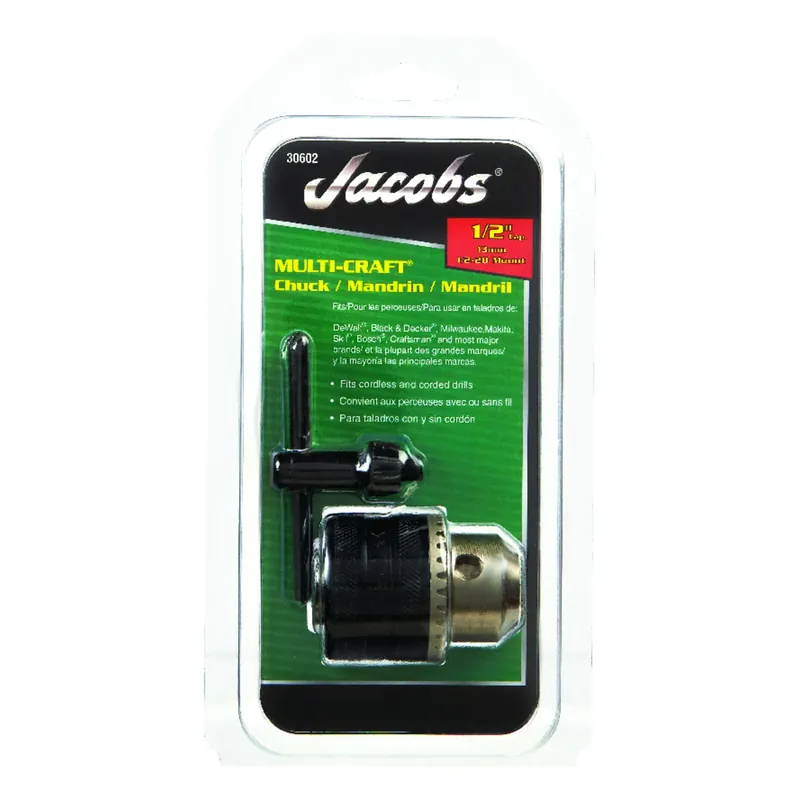 Drill Chuck & Key, 1/2 In.