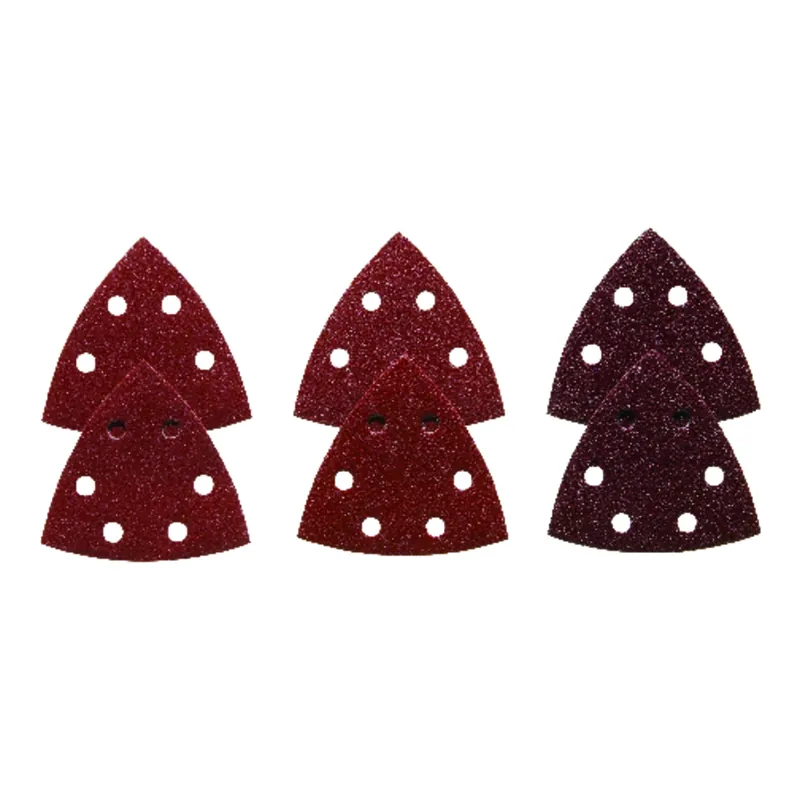 3-1/2 In. L X 3.75 In. W Assorted Grit Aluminum Oxide Detail Sanding Triangle 6 Pk