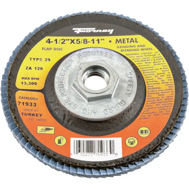 Jumbo Blue Zirconia Flap Disc, Type 29, 120-grit, 4.5-in.