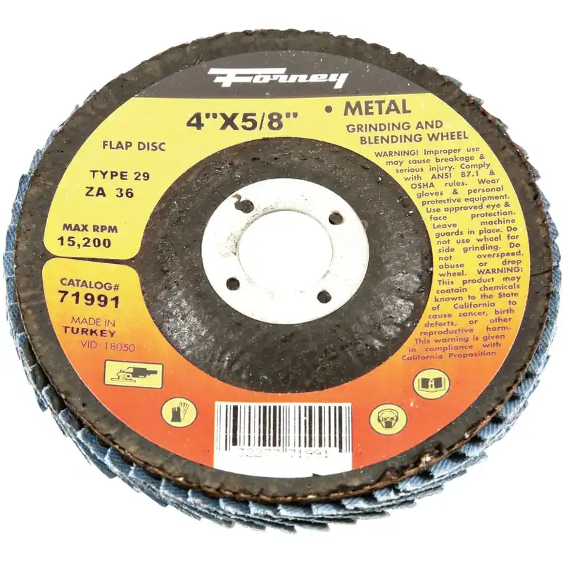 Blue Zirconia Flap Disc, Type 29, 36-grit, 4-in.