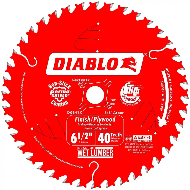 6-1/2 In. D X 5/8 In. Tico Hi-density Carbide Finishing Saw Blade 40 Teeth 1 Pk