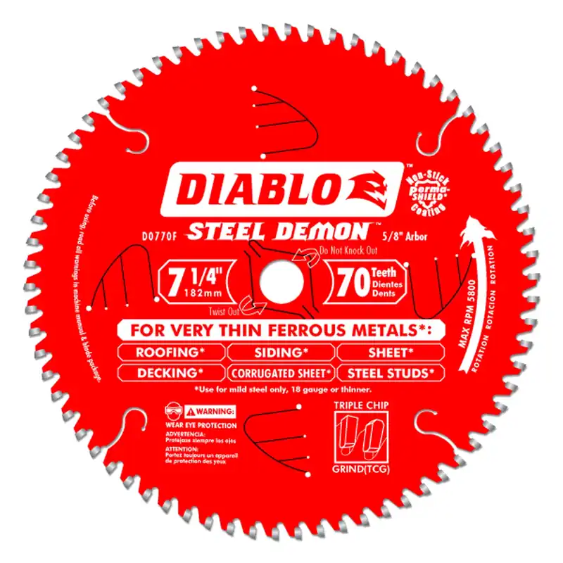 Steel Demon 7-1/4 In. D X 5/8 In. Tico Hi-density Carbide Circular Saw Blade 70 Teeth 1 Pk