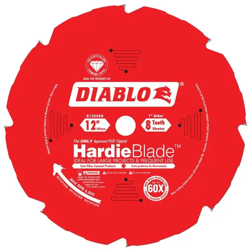 Hardieblade 12 In. D X 1 In. Polycrystalline Diamond Fiber Cement Blade 8 Teeth 1 Pk