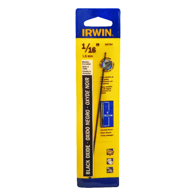 1/16 In. X 6 In. M-2 Black Oxide Extended Length Drill Bit