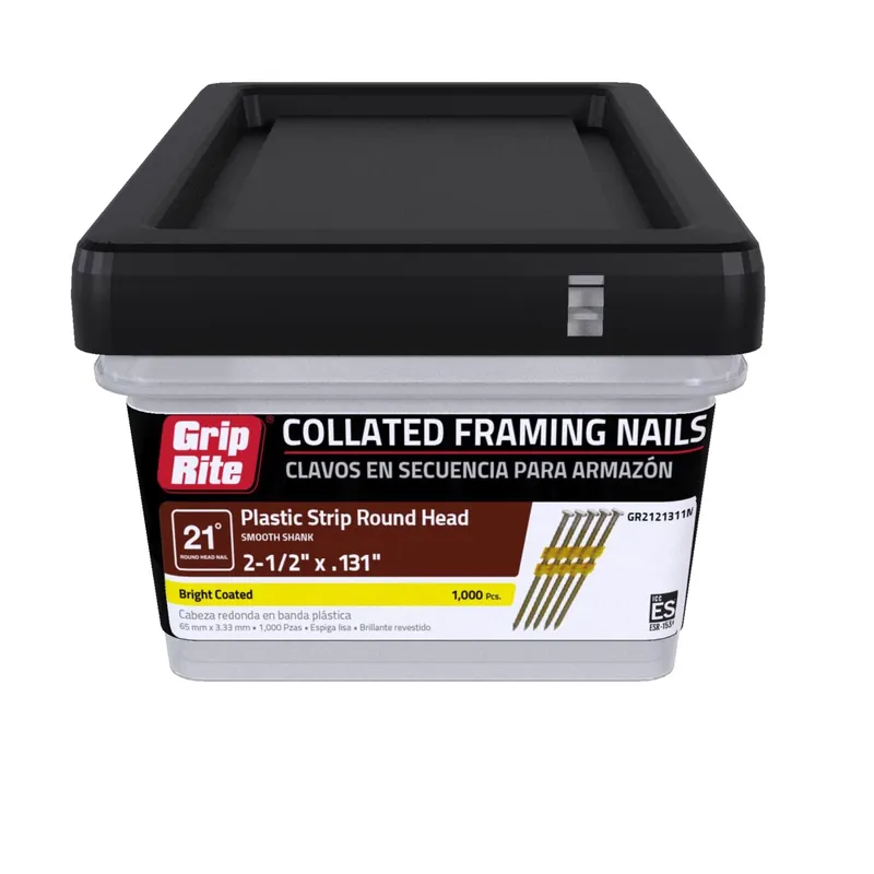 Grip-rite 2-3/8 In. L X 11-1/2 Ga. Angled Strip Hot-dip Galvanized Framing Nails 21 Deg 1000 Pk