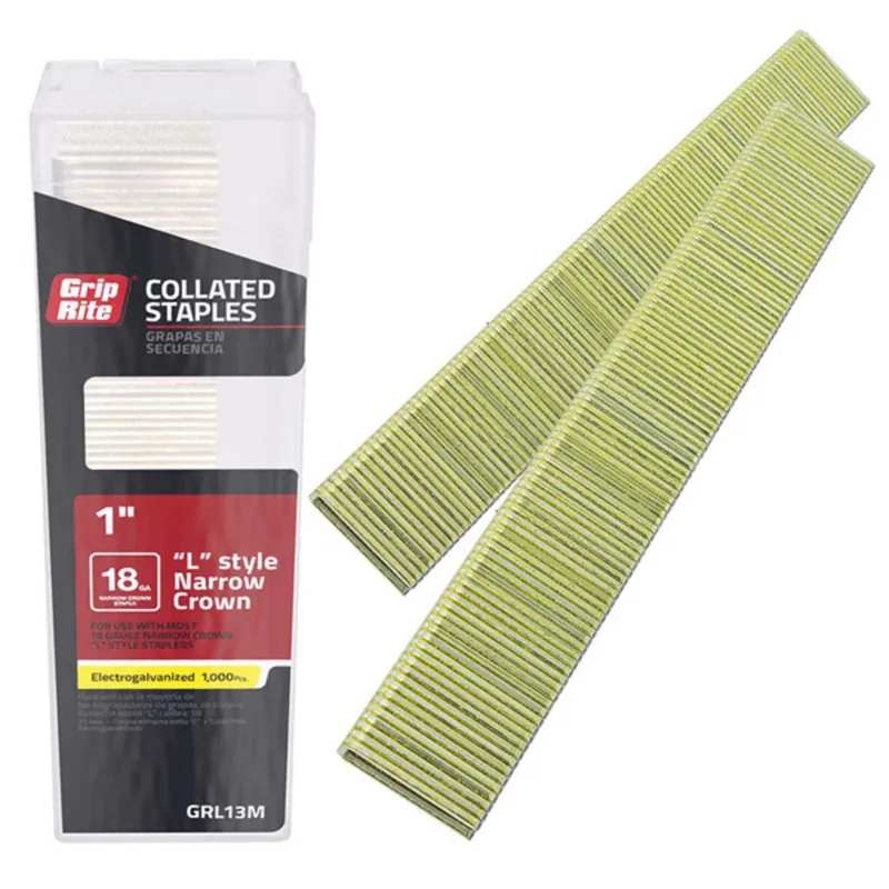 Grip-rite L-style 1/4 In. W X 1 In. L 18 Ga. Narrow Crown Staples 1000 Pk