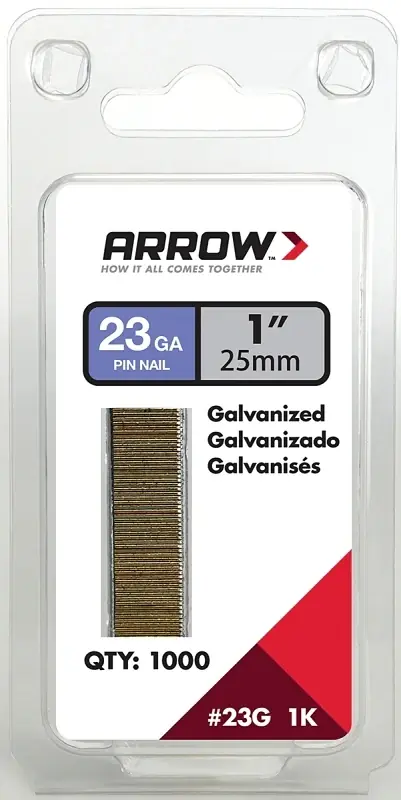 1 In. L X 23 Ga. Straight Strip Galvanized Pin Nails 1,000 Pk
