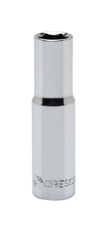 18 Mm X 3/8 In. Drive Metric 6 Point Deep Socket - Chrome Vanadium Steel