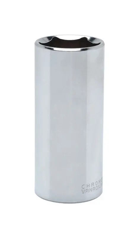 11/16 In. X 1/2 In. Drive Sae 6 Point Deep Socket - Chrome Vanadium Steel