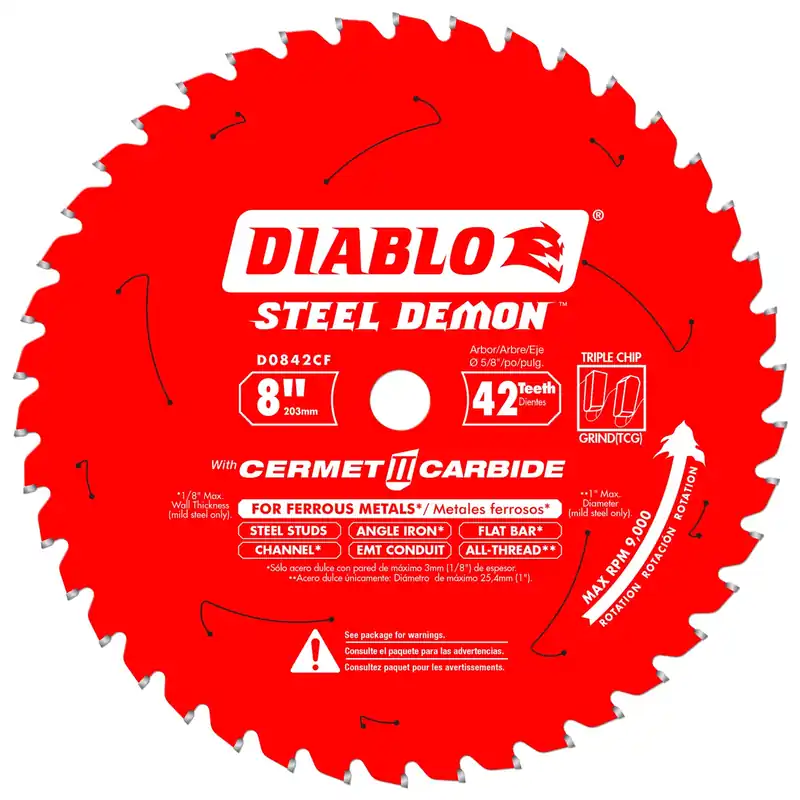 Steel Demon 8 In. D X 5/8 In. Cermet Metal Saw Blade 42 Teeth 1 Pk