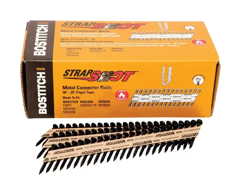 Strapshot 1-1/2 In. L X 11 Ga. Straight Strip Brite Metal Connector Nails 35 Deg 1000 Pk