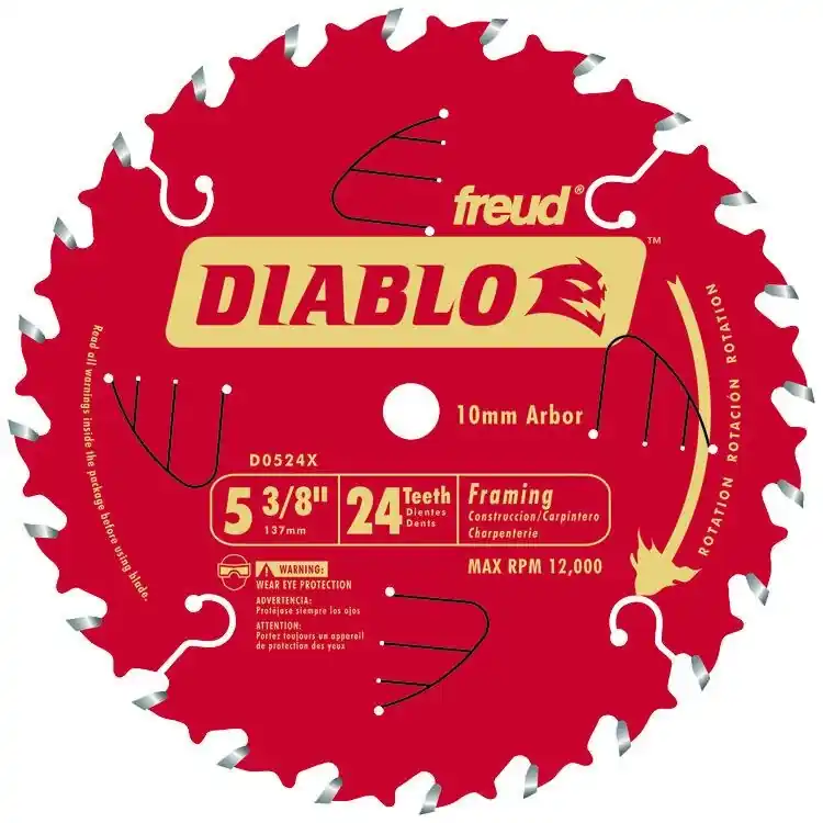 5-3/8 In. D X 10 Mm Tico Hi-density Carbide Trim Saw Blade 24 Teeth 1 Pk