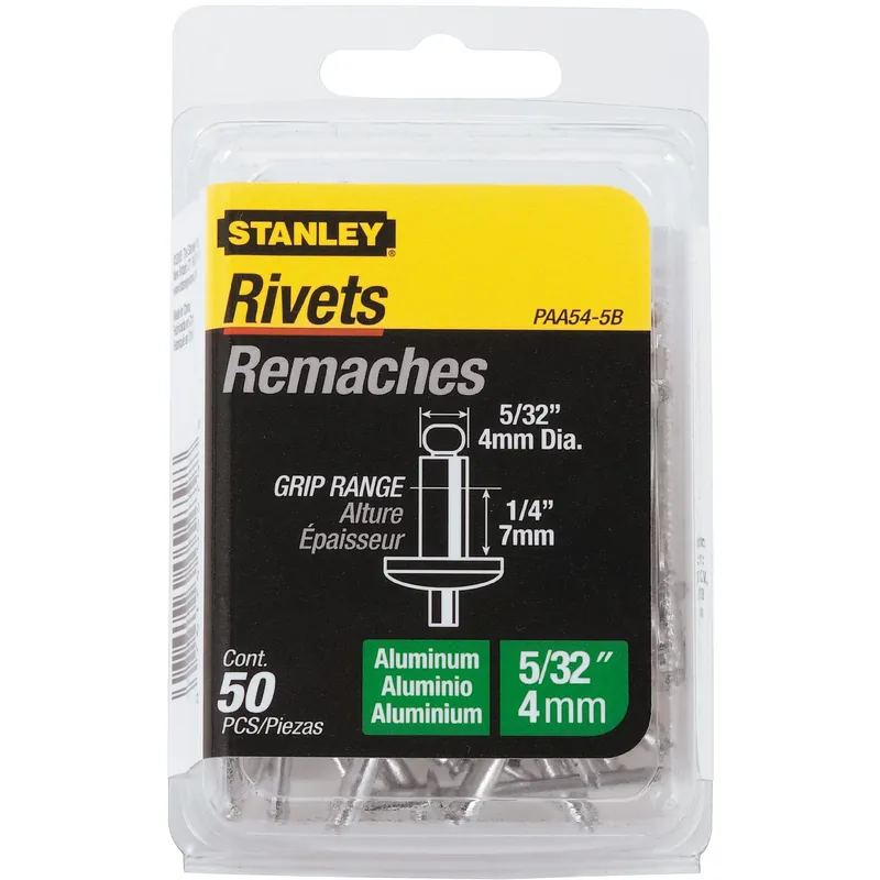 5/32 In. D X 1/4 In. Aluminum Blind Rivets Silver 50 Pk