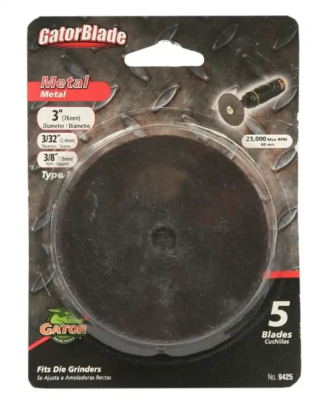 3 In. D X 3/8 In. X 3/32 In. Thick Aluminum Oxide Type 1 Metal Cut-off Blade 5 Pc