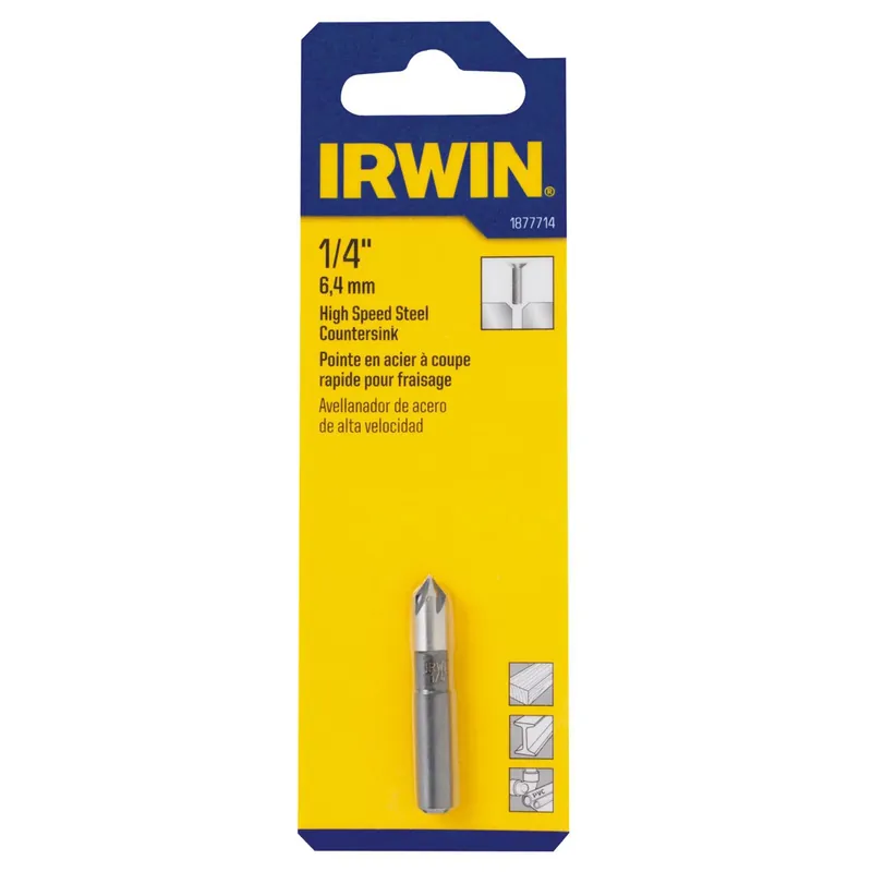 1/4 Inch High Speed Steel Countersink With Round Shank For Machinable Metals