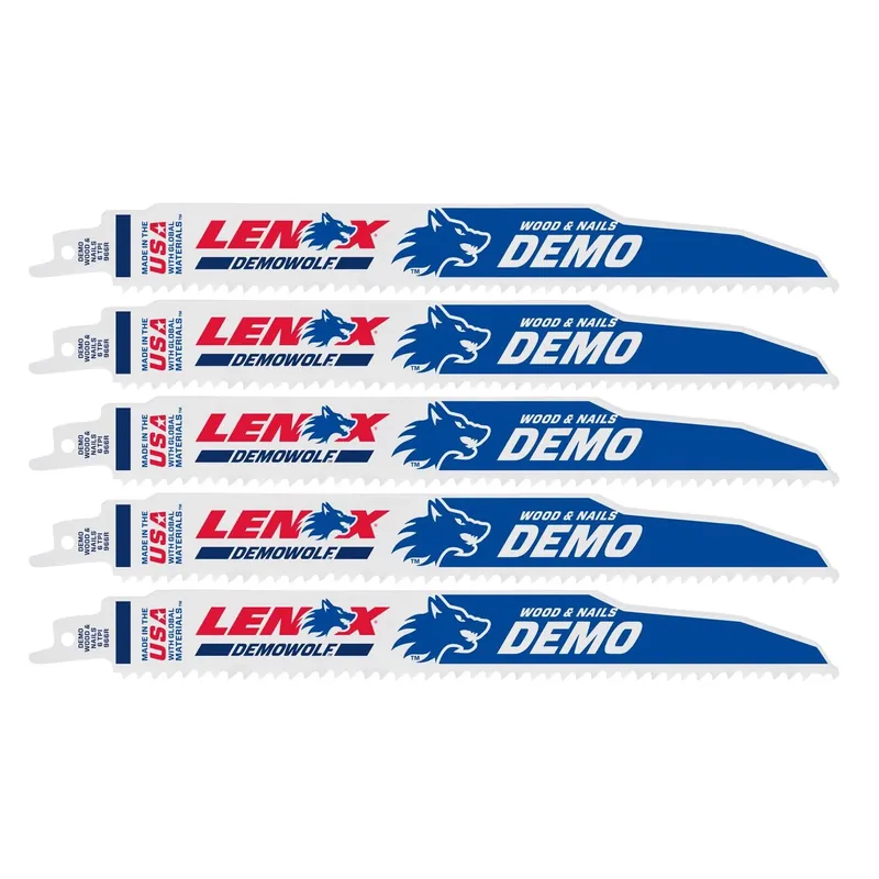 Demowolf 9 In. Bi-metal Reciprocating Saw Blade 6 Tpi 5 Pk