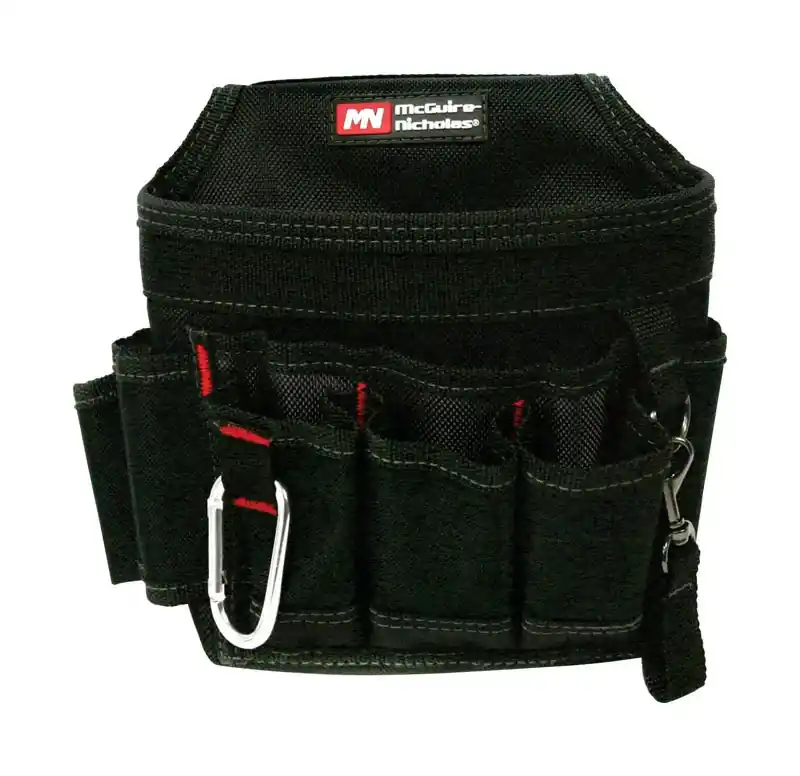 8 In. W X 8 In. H Polyester Tool Pouch With 7 Pockets - Black