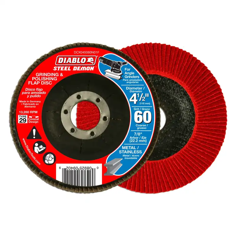 Steel Demon 4-1/2 In. D X 7/8 In. Zirconia Flap Disc 60 Grit 1 Pk