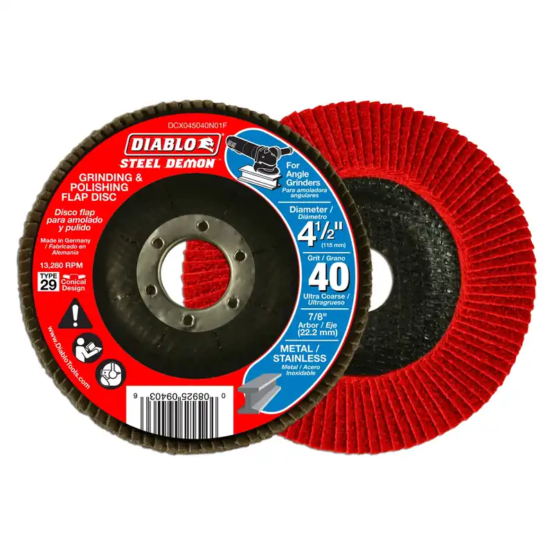 Steel Demon 4-1/2 In. D X 7/8 In. Zirconia Flap Disc 40 Grit 1 Pk