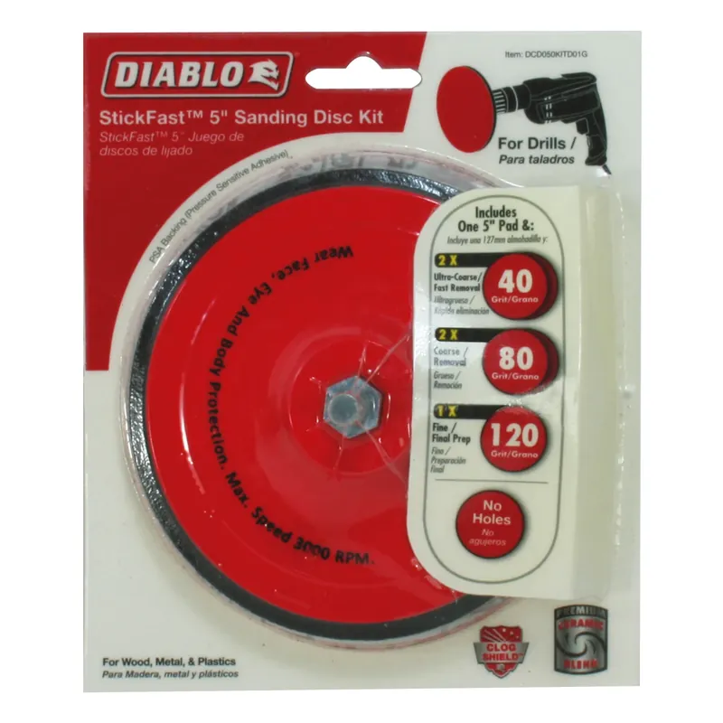 Stickfast 5 In. Ceramic Blend Adhesive Sanding Disc Kit Assorted 6 Pk