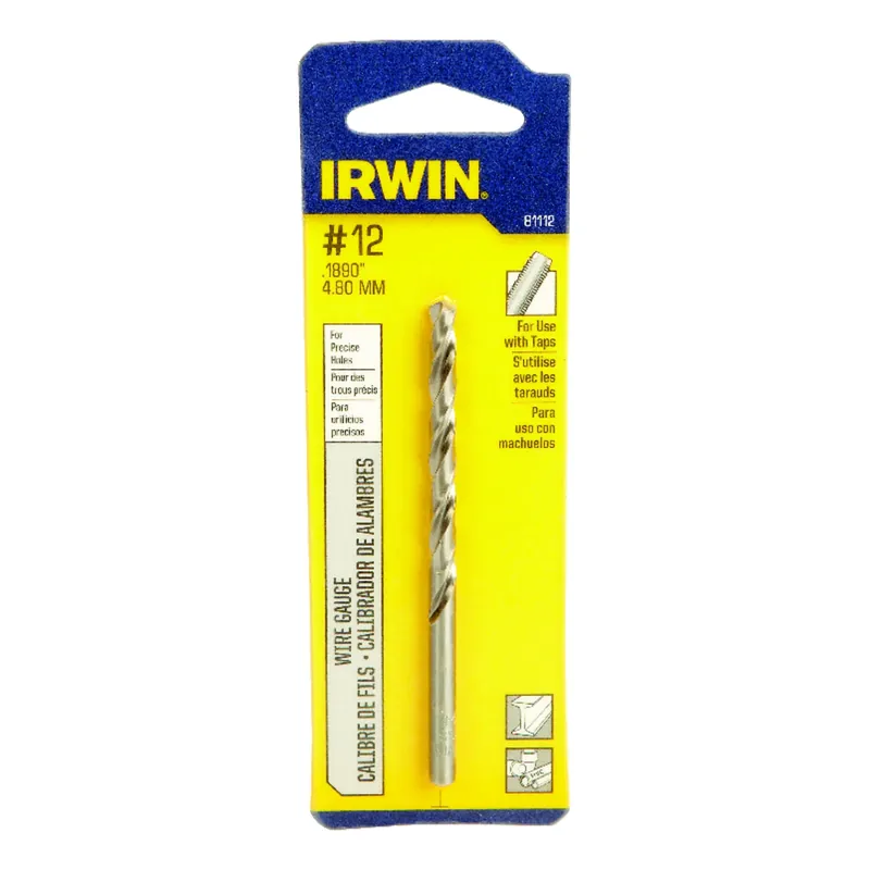  12 Bright High Speed Steel Wire Gauge Drill Bit 3-1/2 In. Length