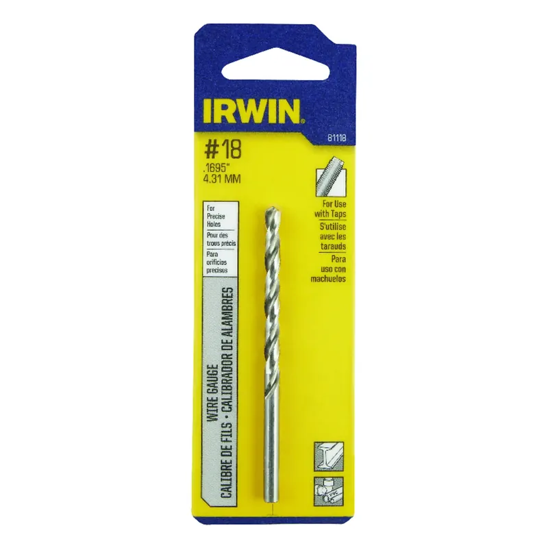  18 Bright High Speed Steel Wire Gauge Drill Bit 3-1/4 In. Length