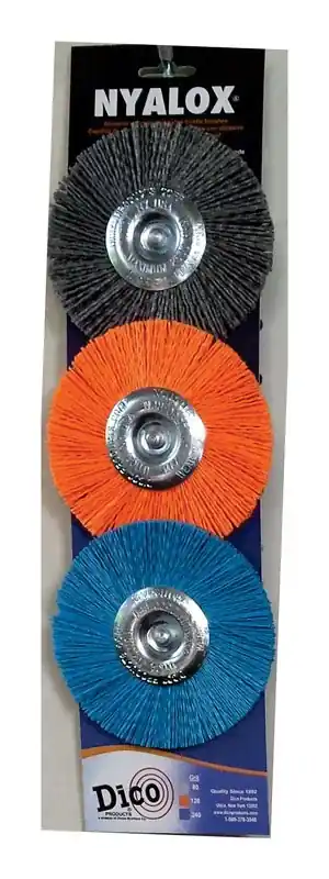 Nyalox 4 In. D X 1/4 In. Aluminum Oxide Wheel Brush Assortment Mandrel Mounted Wheel Brush Asso