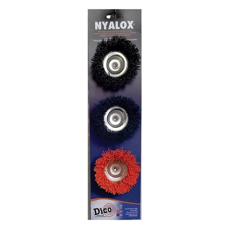 Nyalox 2.5 In. D X 1/4 In. X 1/4 In. D Crimped Nylon Mandrel Mounted Cup Brush 4500 Rpm 1 Pc