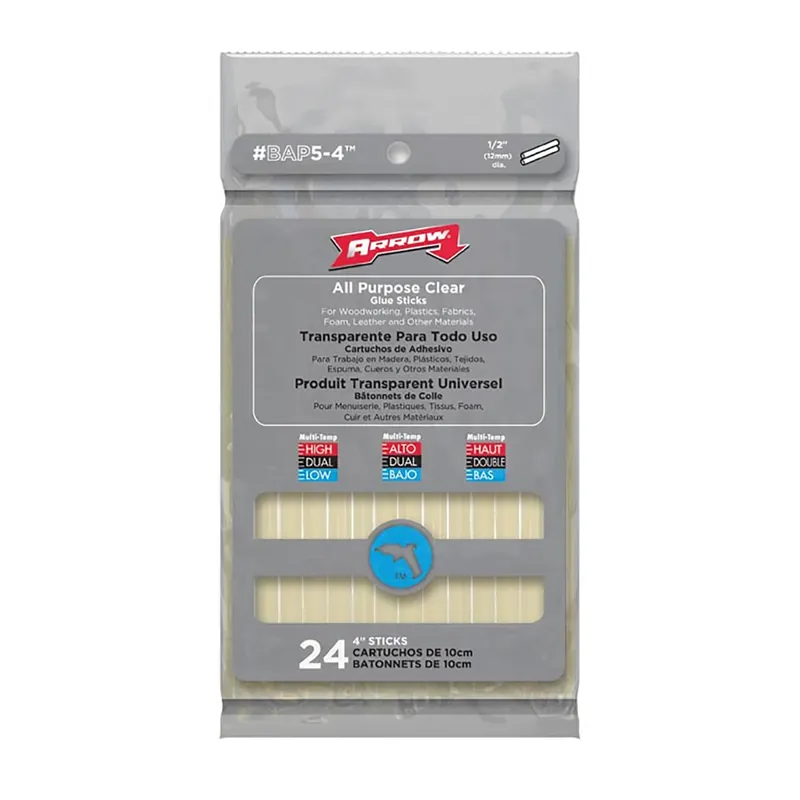 0.5 In. D X 4 In. L All Purpose Glue Sticks Clear 24 Pk