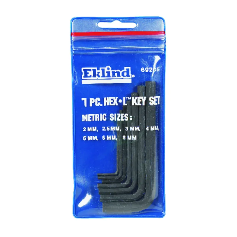 69205 7-piece Metric Hex Key Set, Alloy Steel, Black Finish
