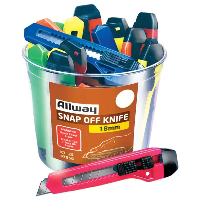 6-1/4 In. Snap-off Utility Knife Assorted 25 Pk